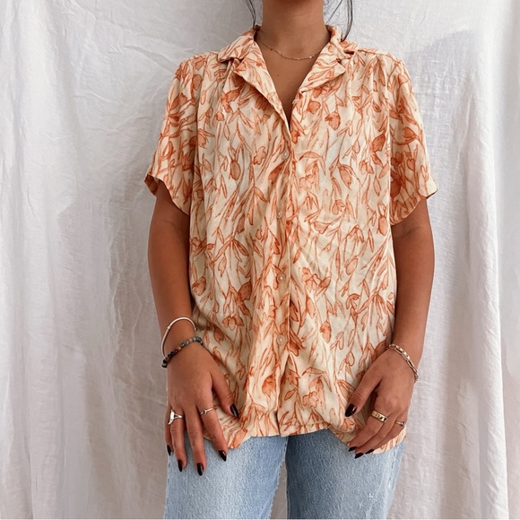 Vintage Peach Tropics Button down - Picture 2 of 5